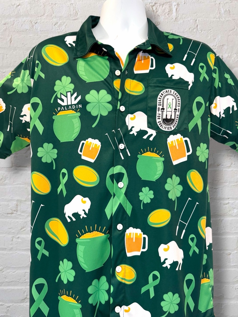 Paladin Quarantined Chubbers Rugby St Patrick’s Day Shirt Men’s M Custom